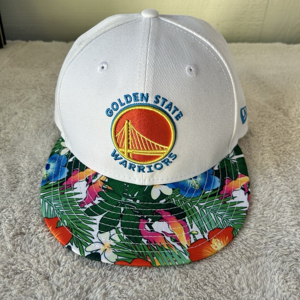 NEW Golden State Warriors NBA HWC Floral Bill New Era 9FIFTY Fitted 7 1/4 Hat